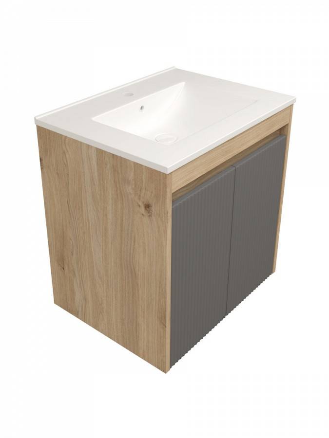 Фасад для тумбы Watersense Paula W01760 графит, 60 см