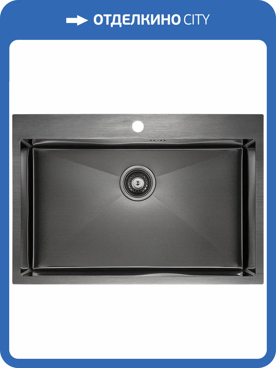 Мойка кухонная Paulmark Vast PM217551-GM вороненая сталь фото 4