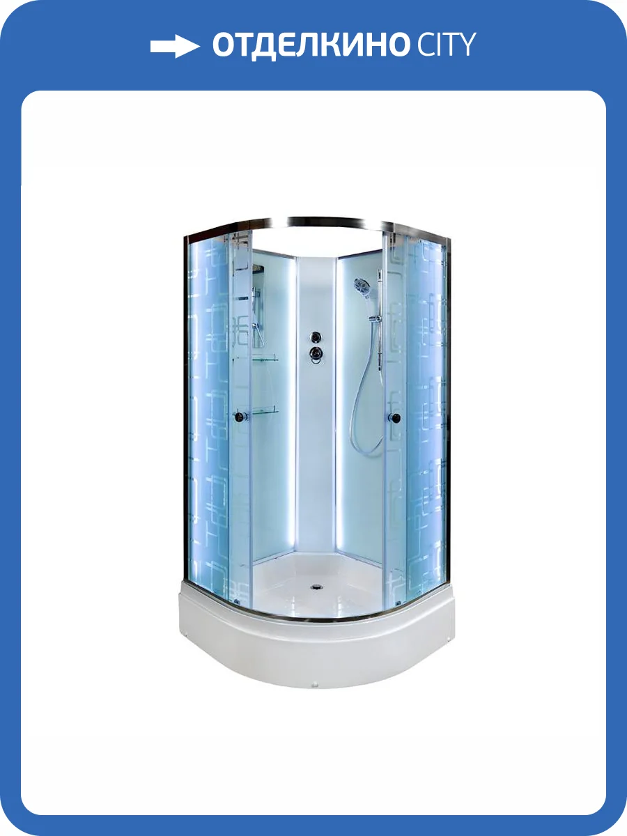 Душевая кабина AvaCan EM3011NLED с подсветкой, 110x110x210 фото 14