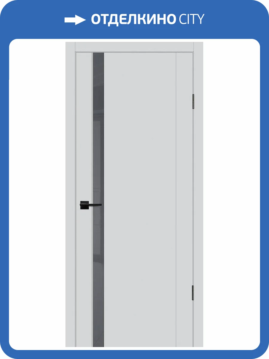 Межкомнатная дверь Profilo Porte экошпон PSC-10, остекленная, агат, лакобель серый 700x2000 фото 2