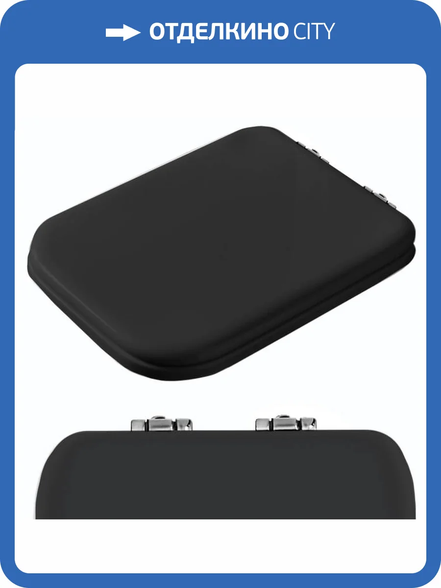 Крышка-сиденье Kerasan Waldorf 418740 черный, с микролифтом, петли хром фото 2