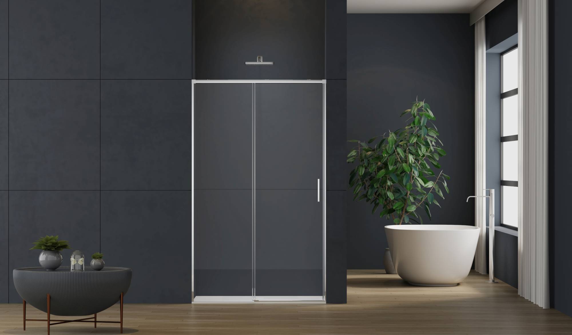 Душевая дверь в нишу Vincea Soft 2 VDS-3SO2110CL профиль хром, стекло прозрачное, 110x200 фото 2