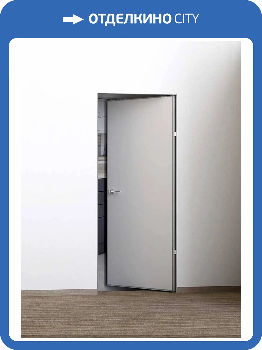 Дверь скрытая PX-0 Invisible, AL кромка матовая с 4 сторон, обратное открывание 700x2000 фото 2