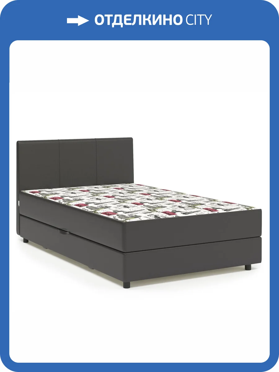 Кровать-тахта Шарм-Дизайн Классика 104210510 90x198 велюр париж и экокожа шоколад фото 5