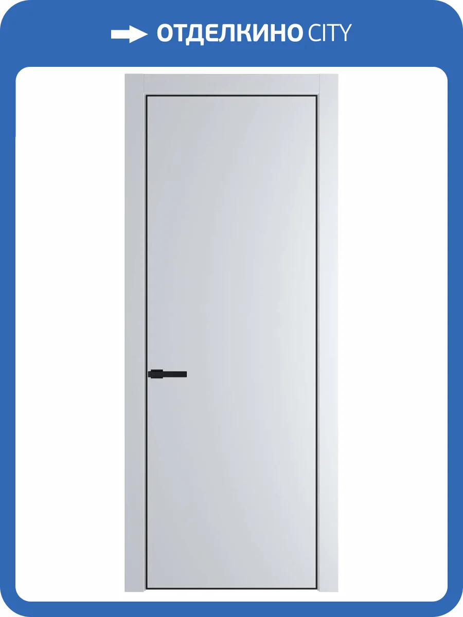 Межкомнатная дверь Profil Doors 1 PE полотно Вайт, кромка алюминиевая с четырех сторон черная 700x2000 фото 2