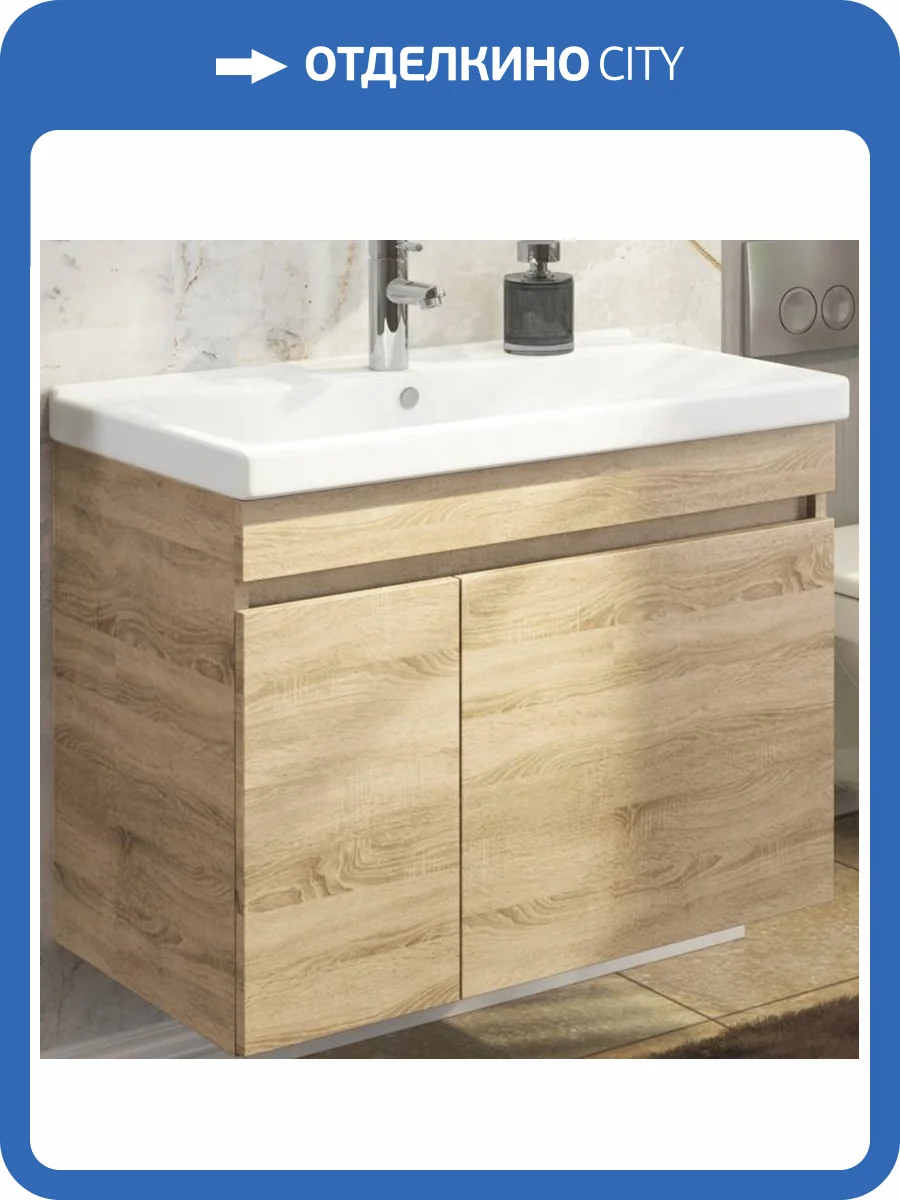 Тумба с раковиной Comforty Тромсе-80 00004142219 дуб сонома фото 29