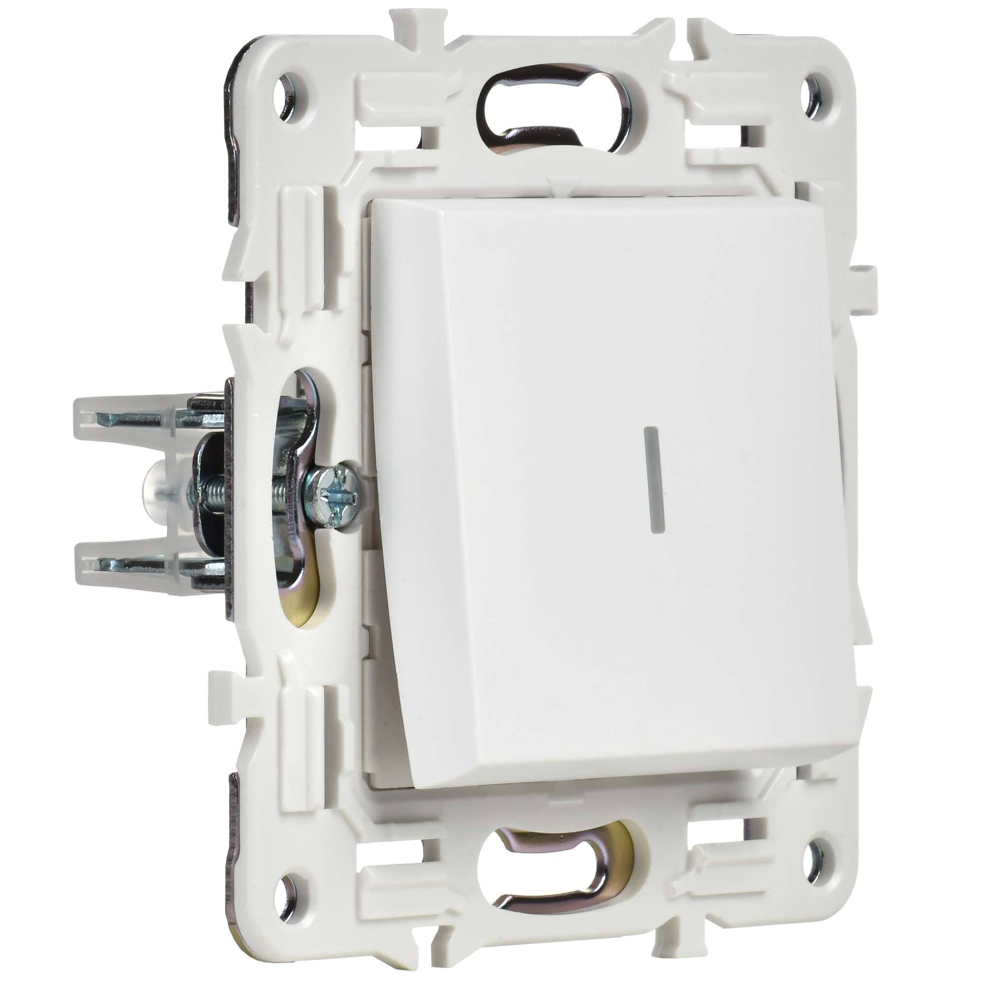 Выключатель 1-клавишный проходной IEK Skandy SK-V12-1-10-K01 арктический белый фото 4