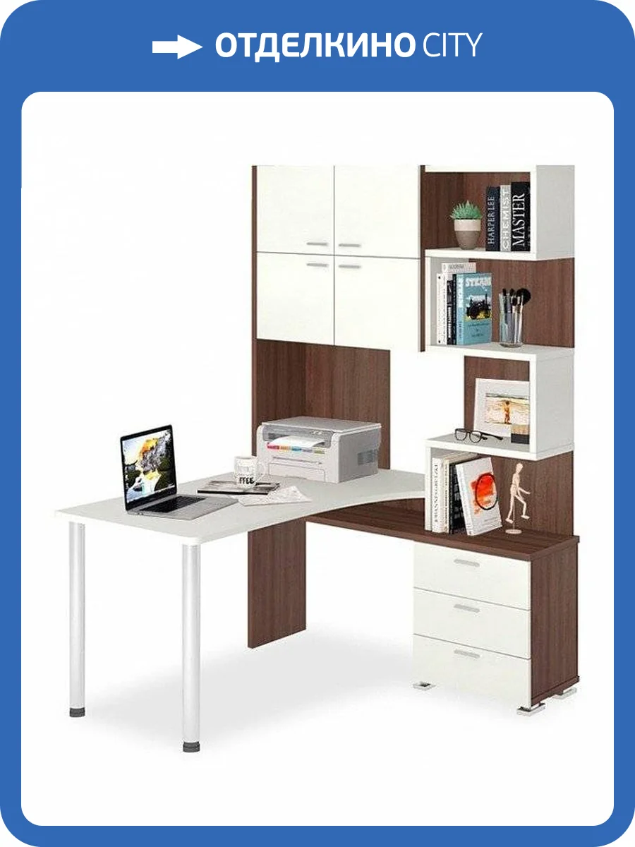 Стол компьютерный Merdes Домино MER_SR-500M-140-SHBEBE-CH-PRAV фото 2