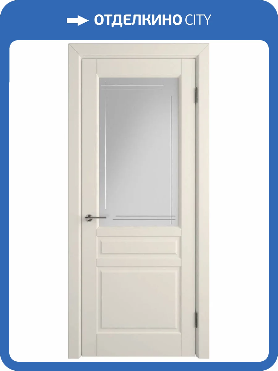 Межкомнатная дверь Владимирская Фабрика Дверей Stockholm Ivory стекло Crystal Cloud L 900x2000 фото 2