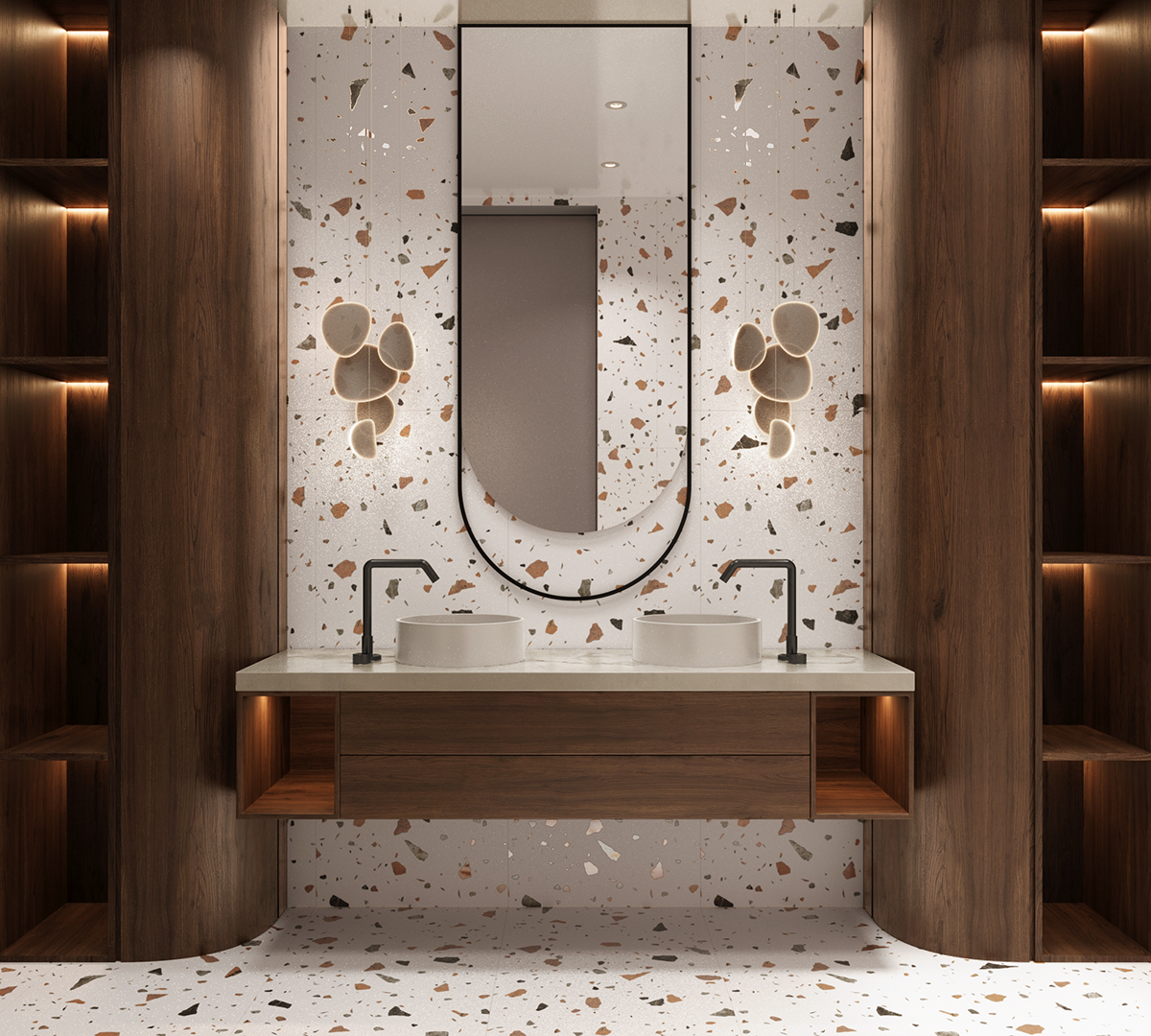 Керамогранит Arcadia Ceramica Terazzo GI6003-A Blanco Matt Glossy INK 60x60 фото 7