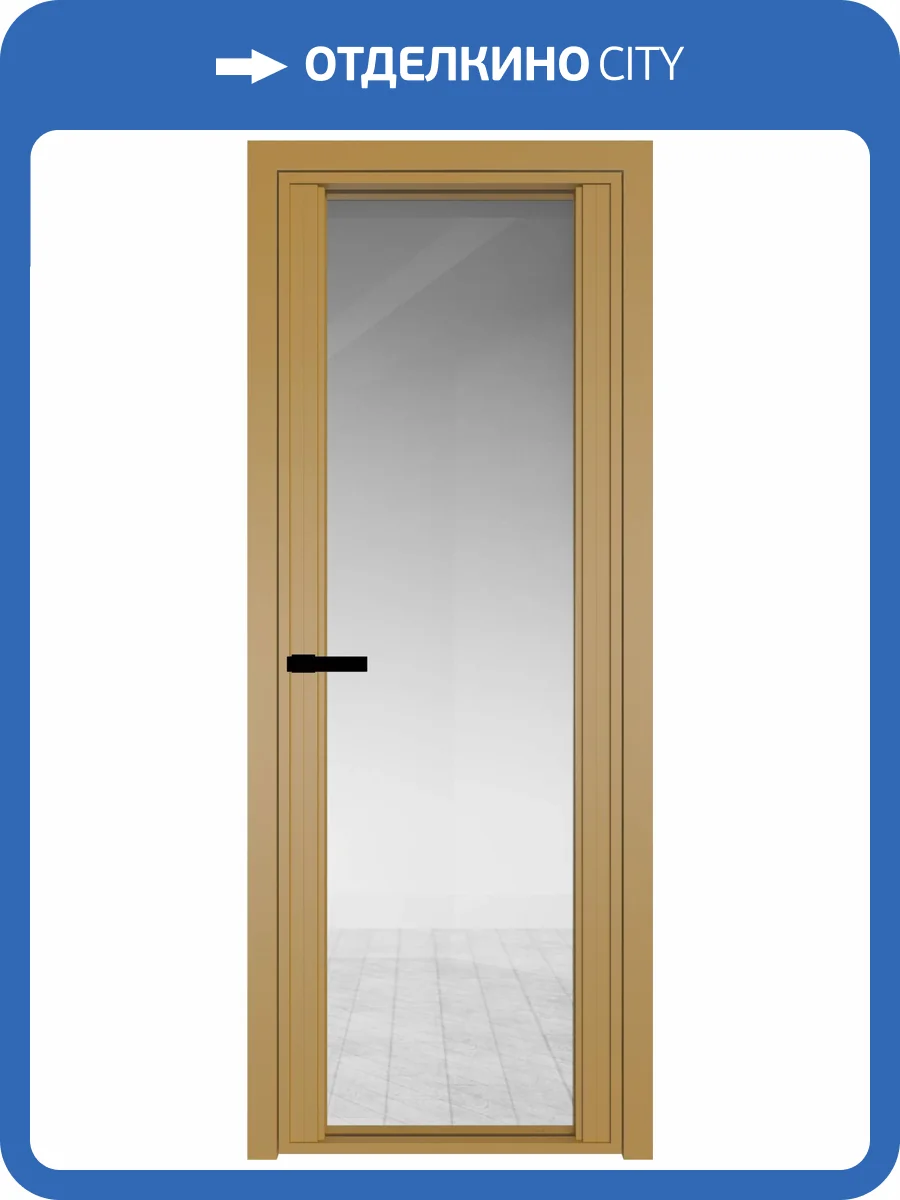 Межкомнатная дверь Profil Doors 2 AGP цвет профиля Золото, стекло безопасное 6 мм прозрачное 600x2000 фото 2