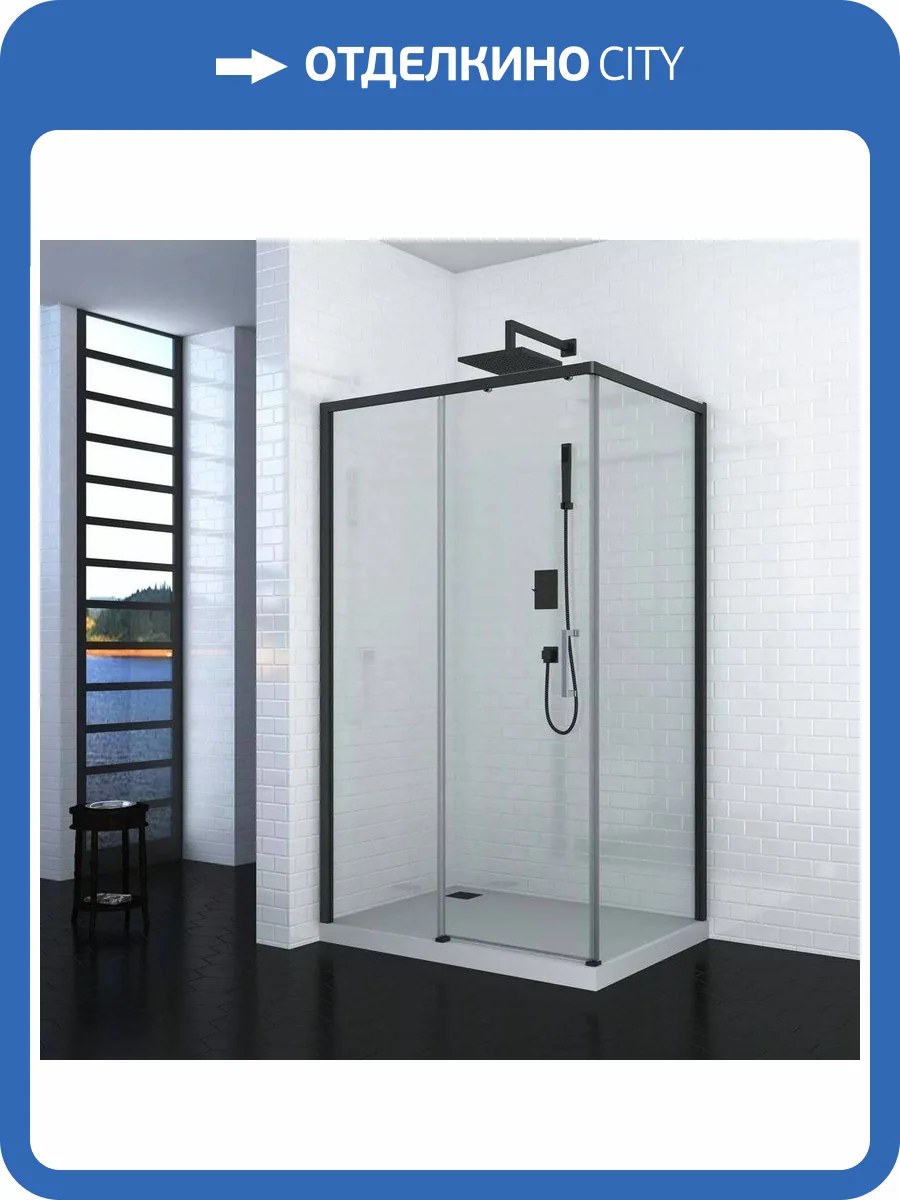 Душевой уголок Cerutti Spa Vito 110B L 110х80, профиль черный фото 4