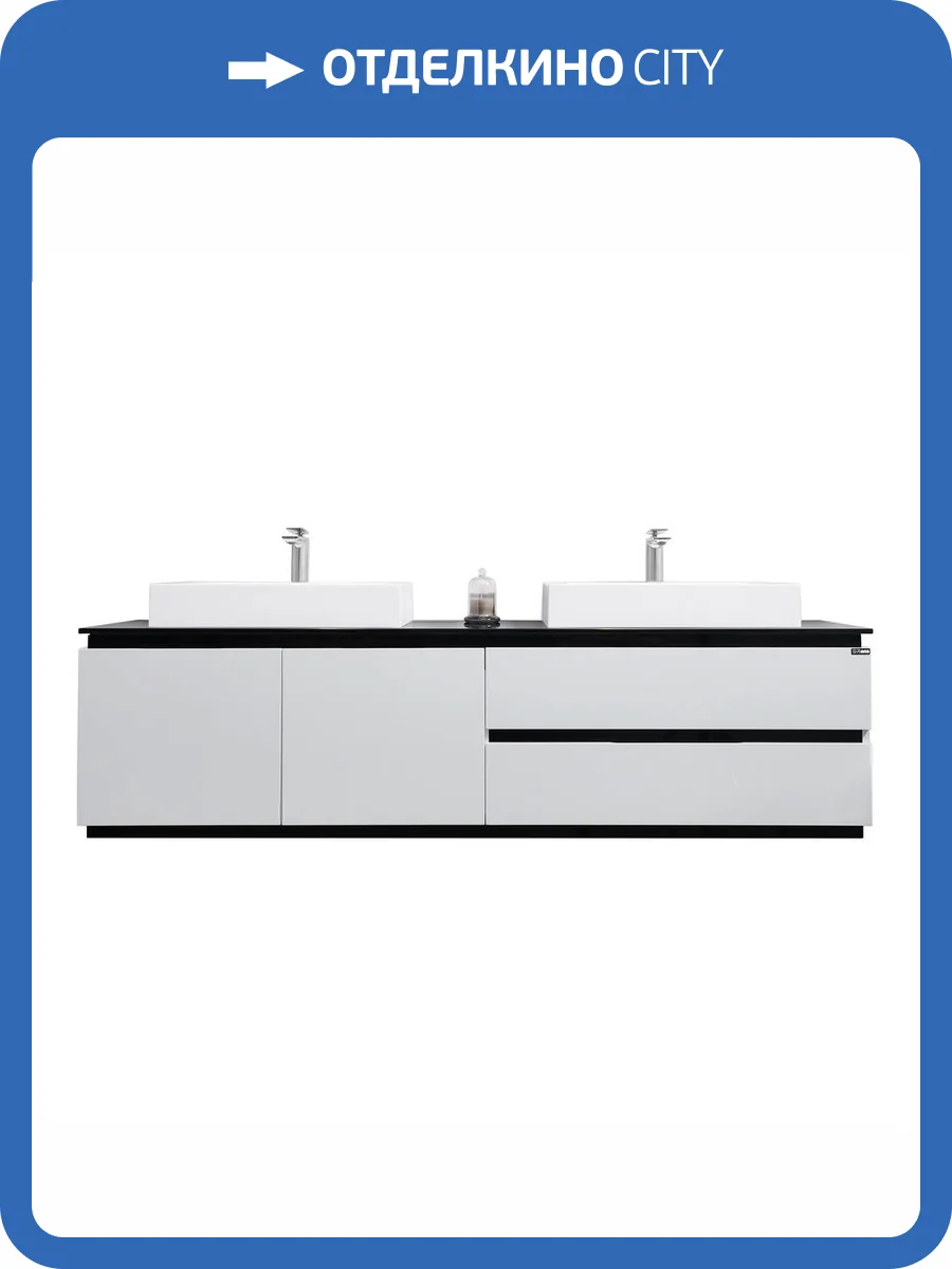 Тумба с раковиной Orans BC-6023-1800 47.5x180x52 белый глянцевый фото 7