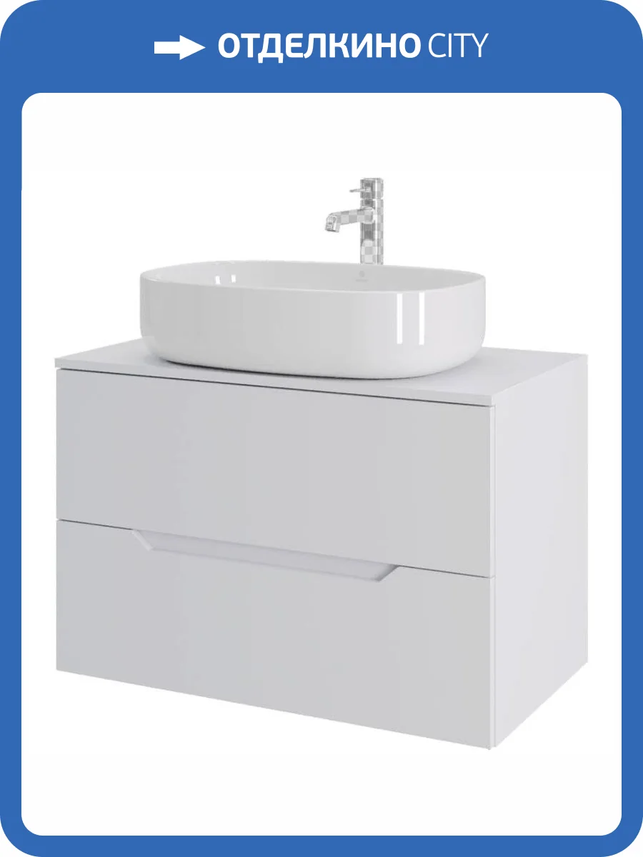 Тумба с раковиной Orange Лайн Li-80TuwMDF+B04-600W белая матовая, 80.5 см фото 9