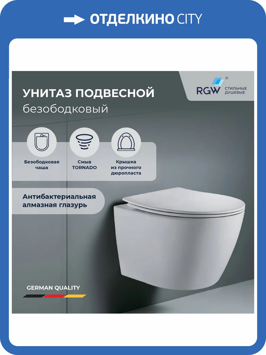 Унитаз подвесной RGW SW-50 80420250-01 безободковый, сиденье микролифт фото 10