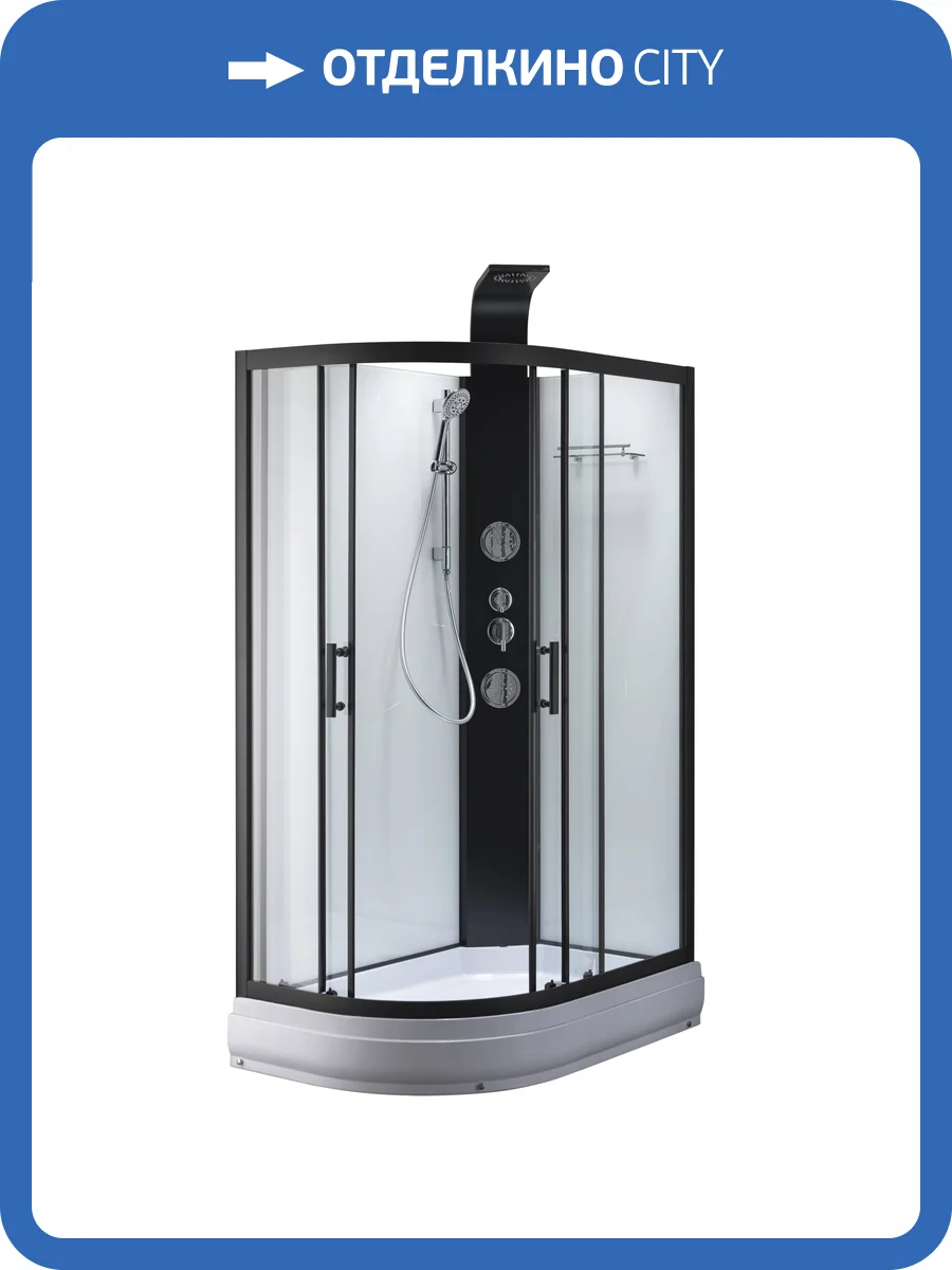 Душевая кабина Taliente TA-128CB(R) профиль черный, стекло прозрачное, 120x80x220 фото 5