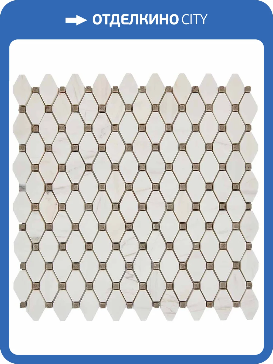 Мозаика Pixel Mosaic Мрамор PIX284 (3.9x2.4) 30.5x34.2 фото 2