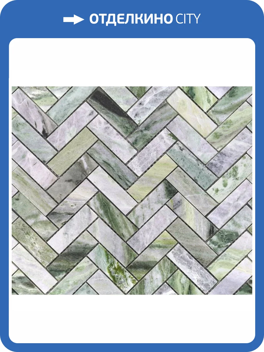 Мозаика LeeDo Pietrine 7 Onice Verde Oliva Pol Fish (2.3x7.3) 28.2x31.7 фото 2