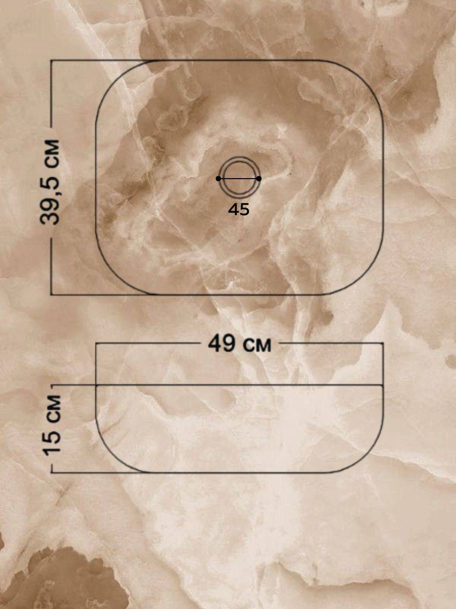 Раковина Watersense Rita 50 W00055 белый мрамор фото 5