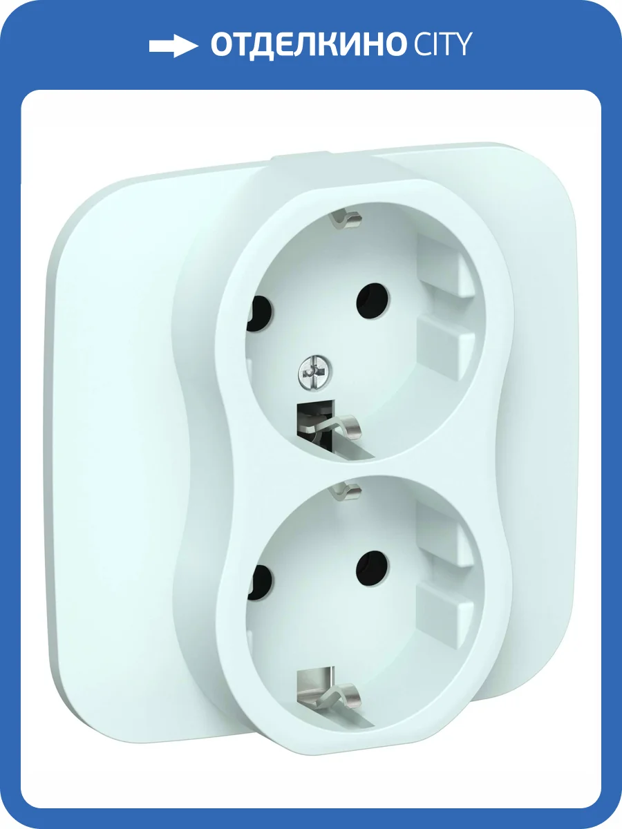 Розетка 2-местная с заземлением IEK Flite FI-R21A-16-K94 холодный лед фото 2
