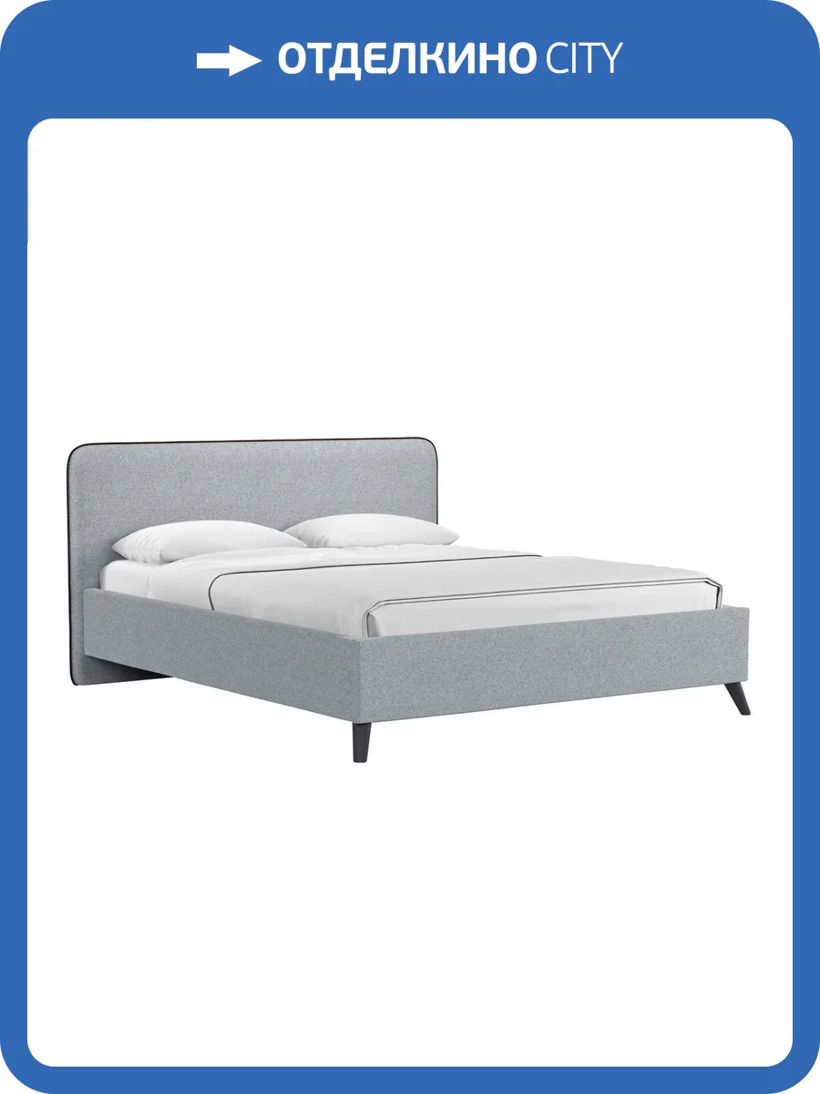 Кровать Нижегородмебель Миа bravo grey (серый)/кант лайт 10 велюр (коричневый) 180x200 фото 4