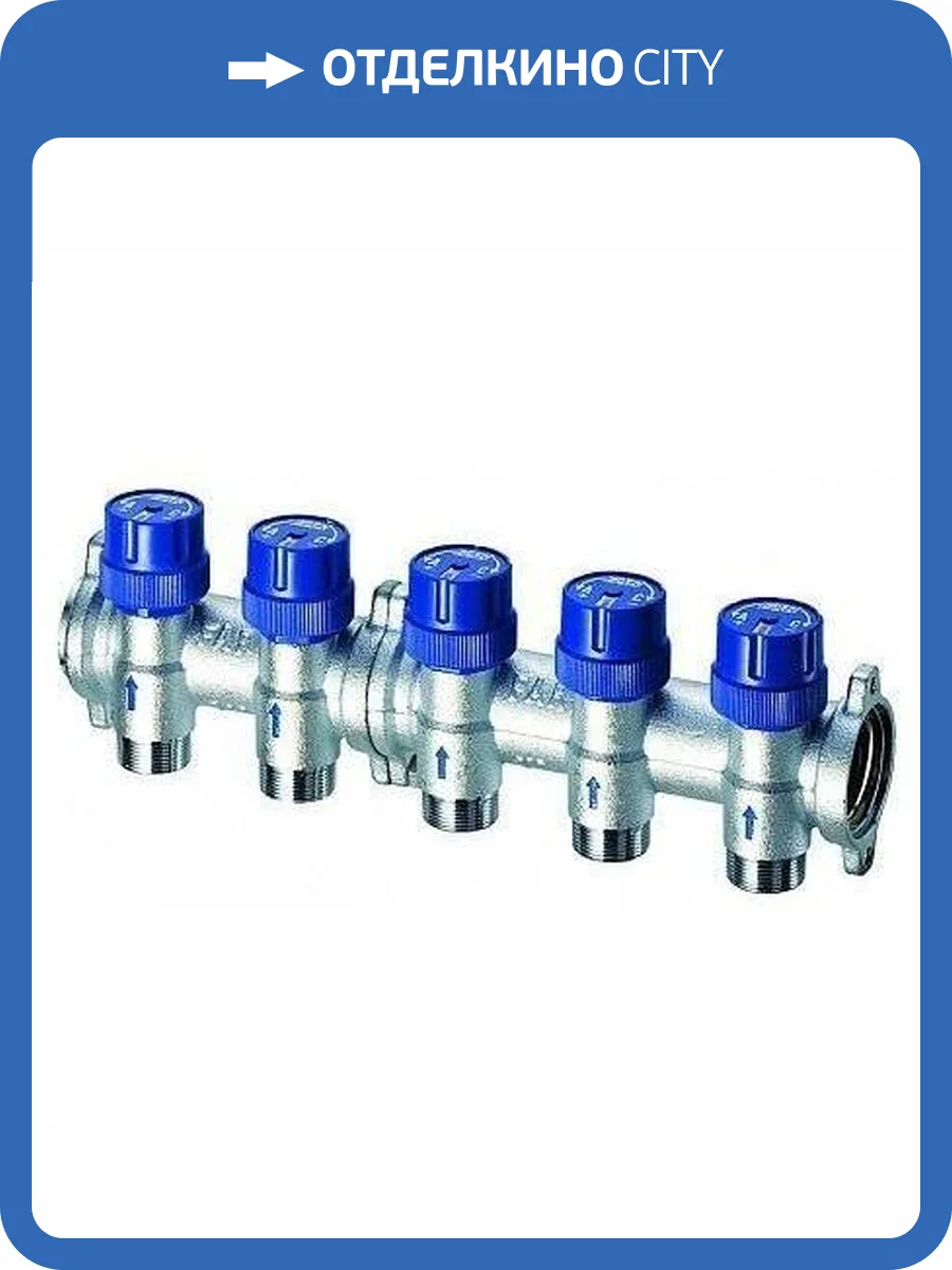 Коллектор с терморегуляторами FAR 1 с 3 отводами М24х19 фото 2