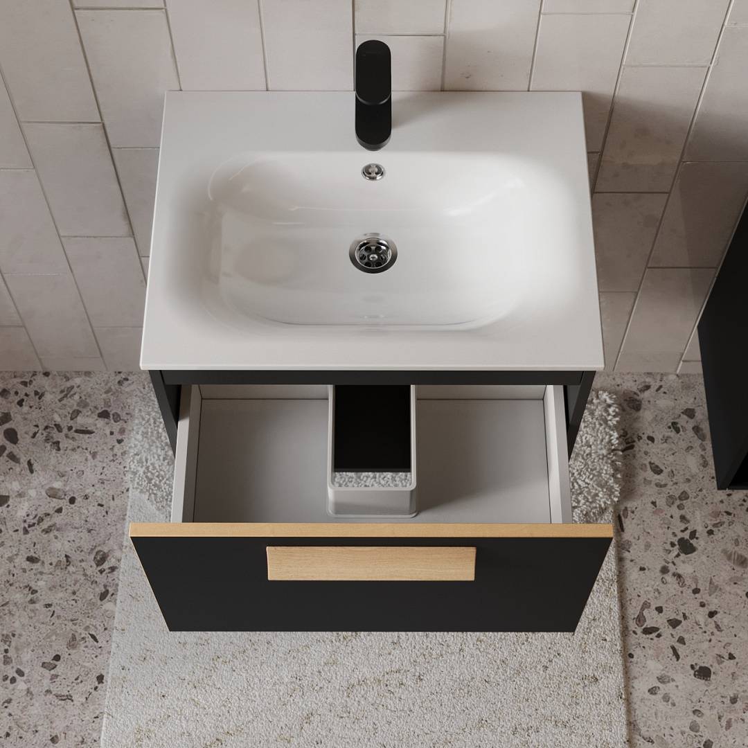 Тумба с раковиной Terminus Noto NOT10601099901O черный soft touch, 60x38 фото 2