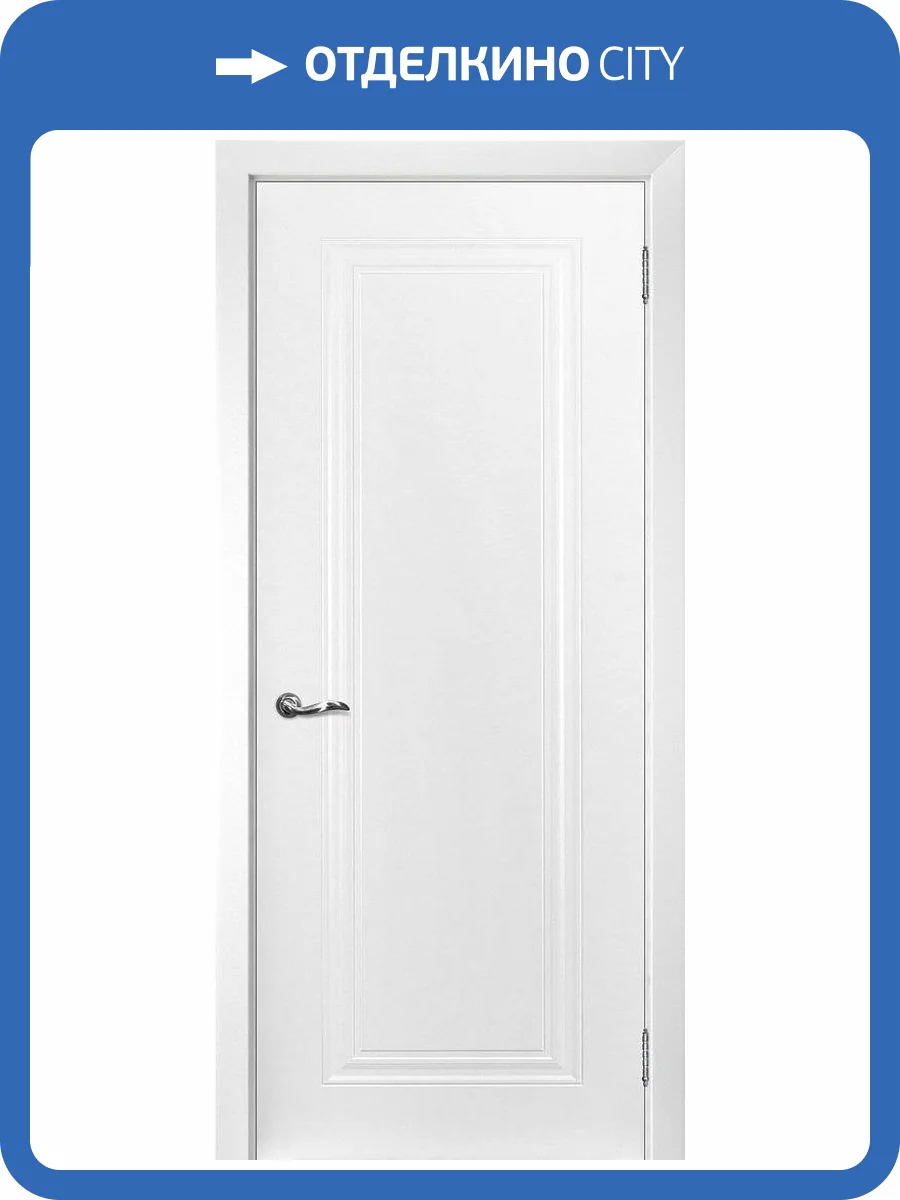 Межкомнатная дверь эмаль Текона Смальта-103, глухая, Сапфир Ral 9003 белый 900x2000 фото 2