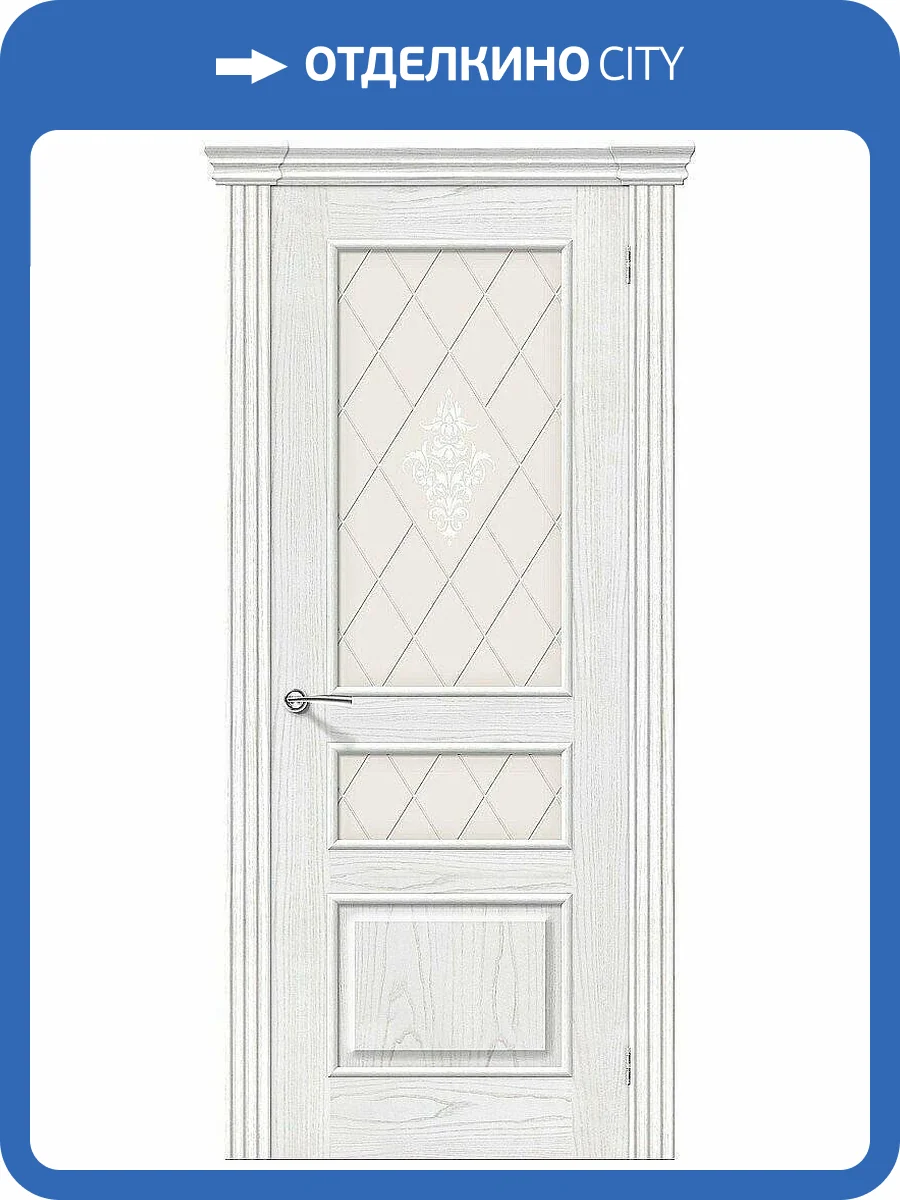 Межкомнатная дверь Bravo 001-0384 Сорренто Т-23 Жемчуг 2000x600 фото 2