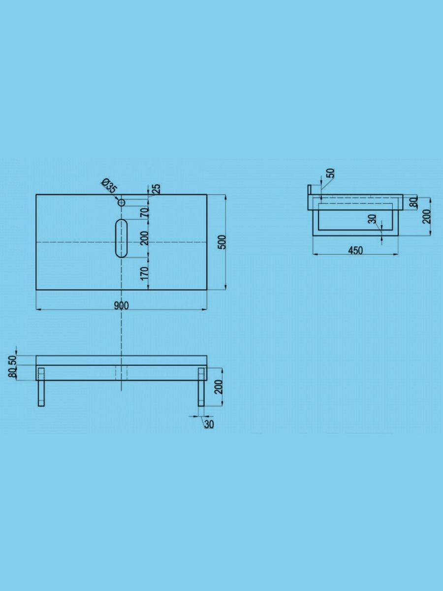 Столешница под раковину Watersense Eva W00288 серый мрамор, 90 см фото 4
