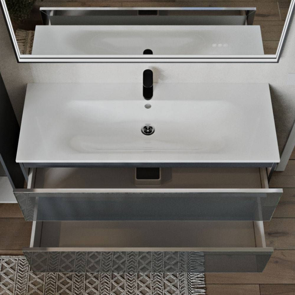 Тумба с раковиной Terminus Vega VEG101202701601OSL графит, 120x62 фото 2