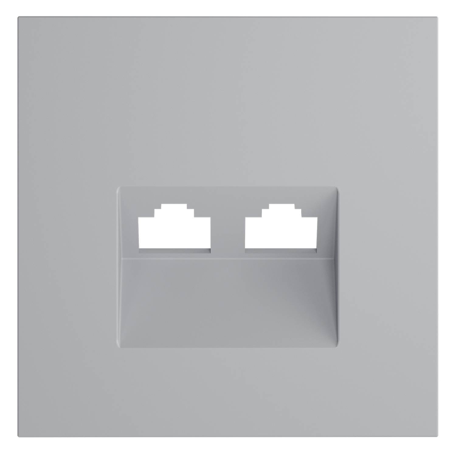 Лицевая панель для двойной компьютерной розетки RJ-45 Voltum S70 VLS001416 серый фото 2