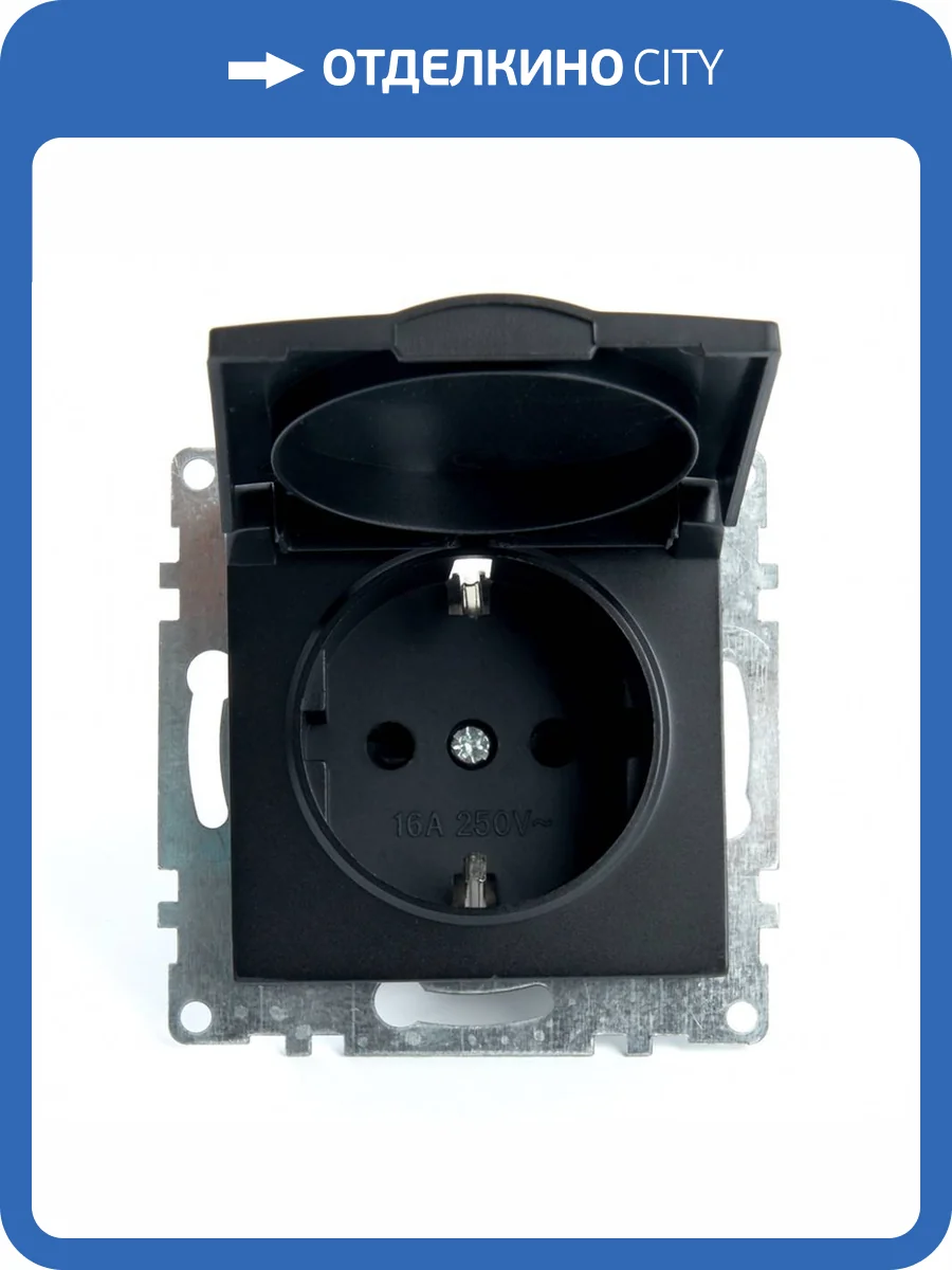 Розетка с защитной шторкой и с крышкой Stekker Катрин 39608 фото 2