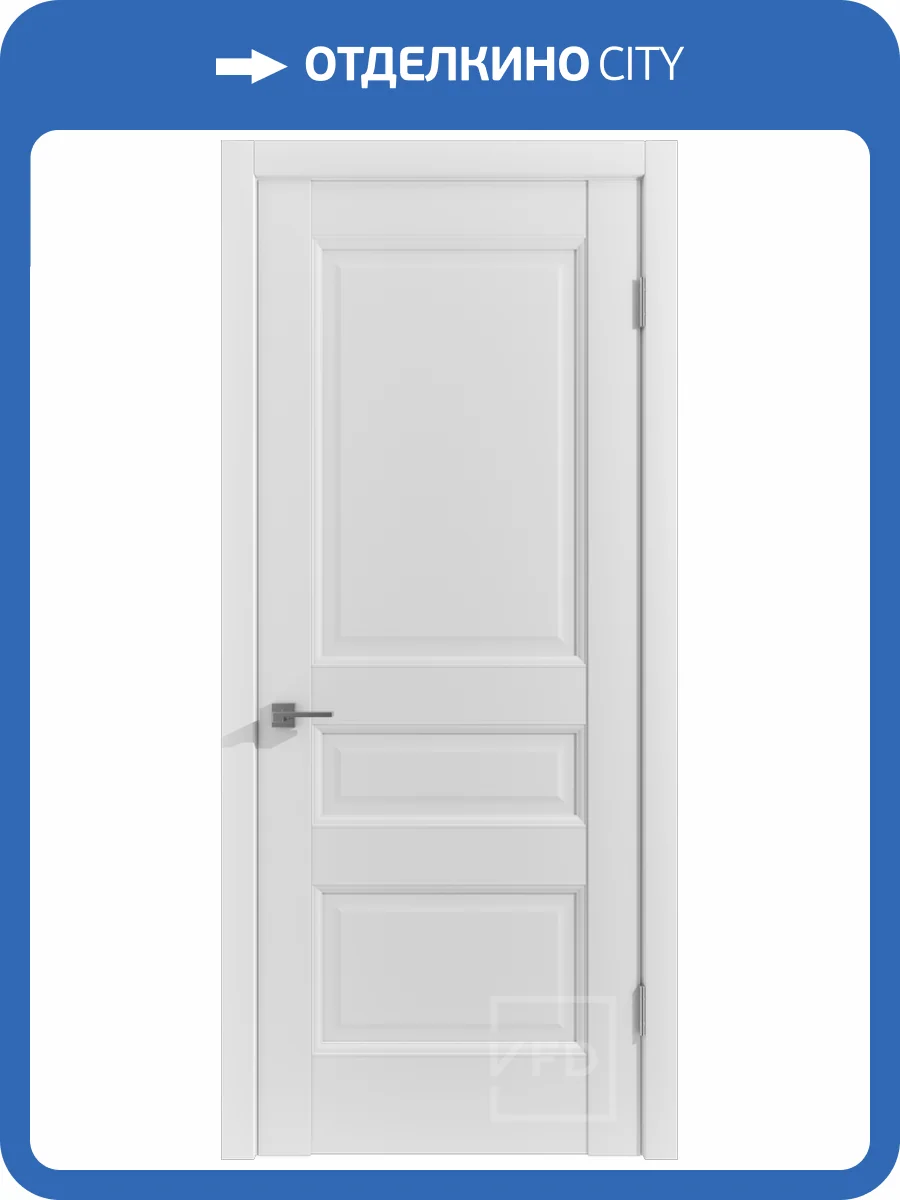 Межкомнатная дверь Владимирская Фабрика Дверей экошпон VFD Emalex 3, глухая, белый Ice 900x2000 фото 2