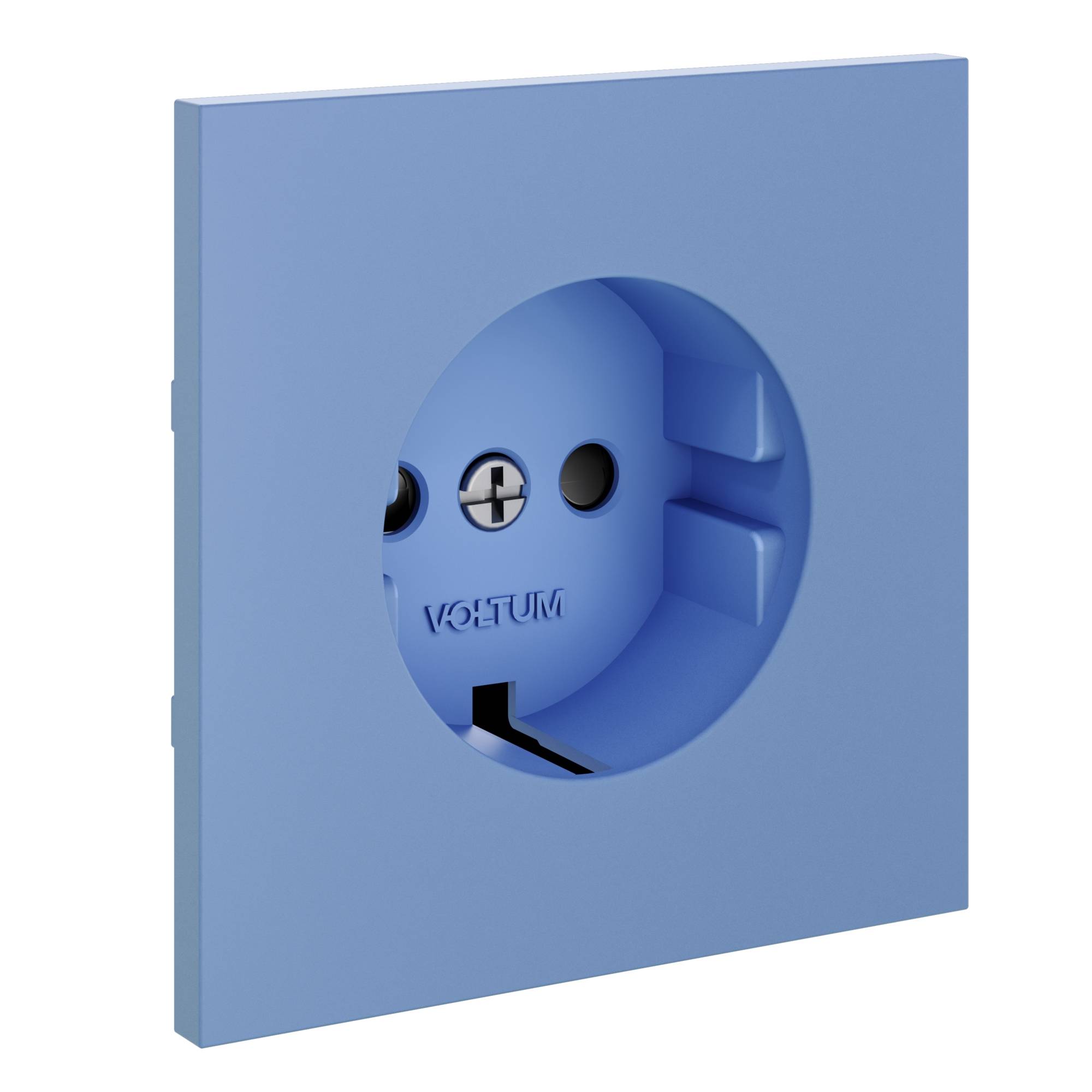 Лицевая панель для розетки с заземлением и шторками Voltum S70 VLS000715 деним фото 4