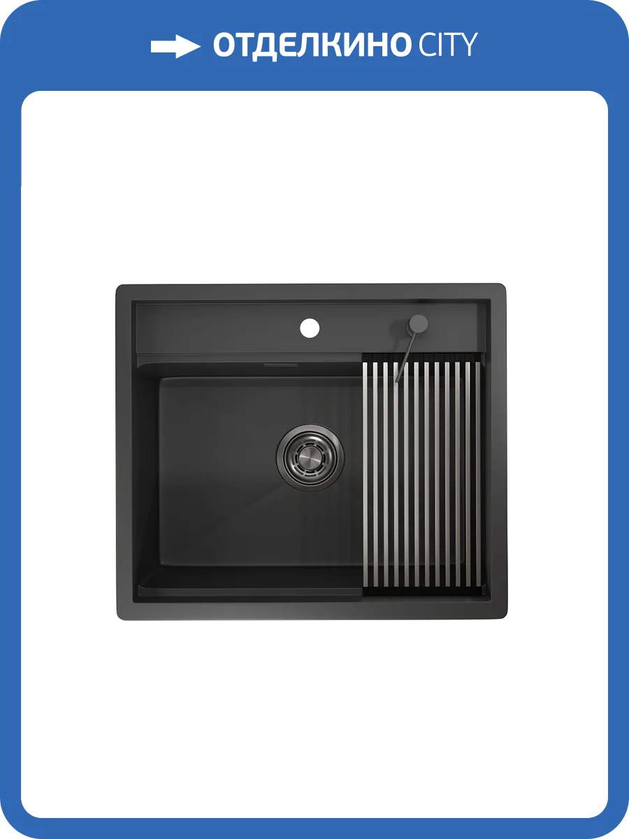 Мойка кухонная Granula Kitchen Space KS-6051 черный матовый фото 9