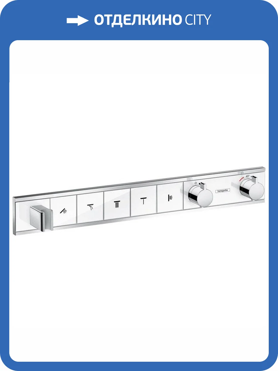 Смеситель для ванны Hansgrohe RainSelect 15358400 термостатический, хром, белый фото 3