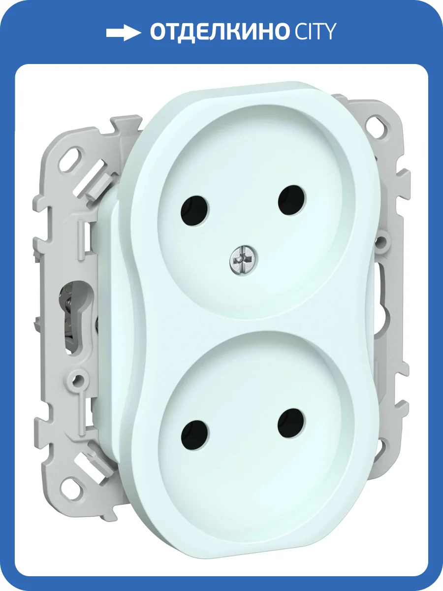 Розетка 2-местная IEK Flite FI-R20-10-K94 холодный лед фото 2
