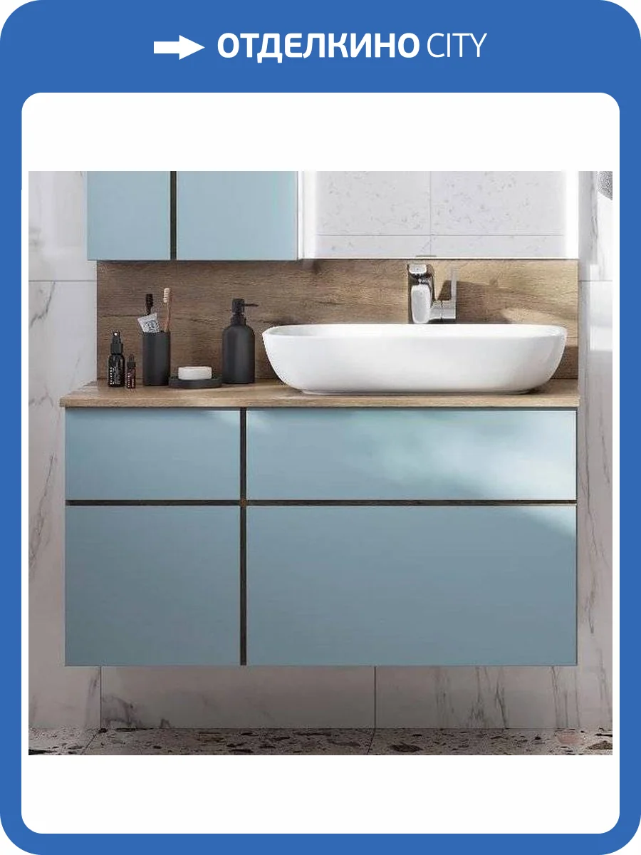 Тумба с раковиной AQUATON Мишель 100 дуб рустикальный, раковина Лола 60 фото 11