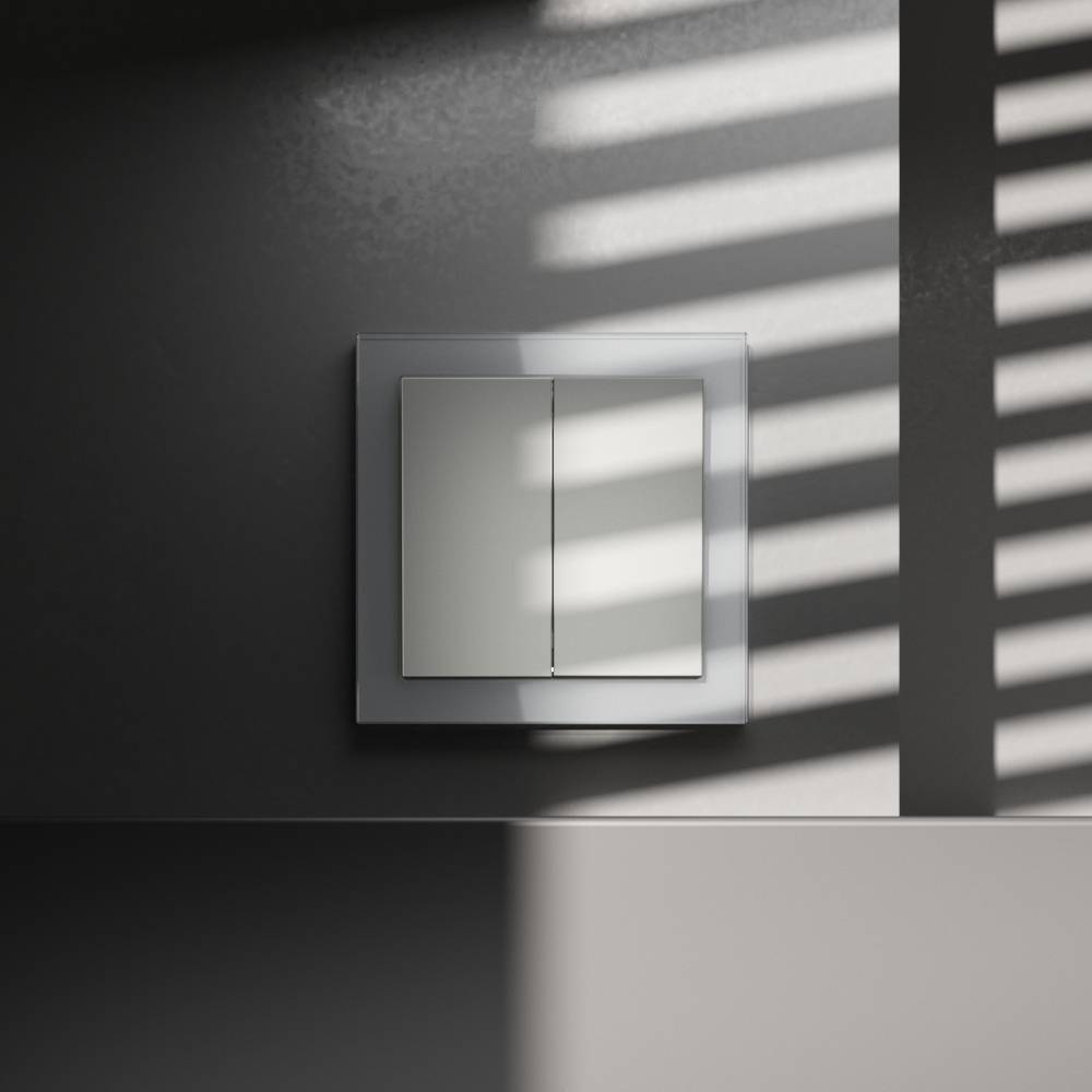 Выключатель 2-клавишный перекрестный Voltum S70 VLS020505 сталь фото 4