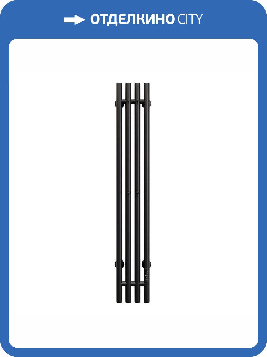 Полотенцесушитель электрический Aringa Токио вертикальный, черный, 120x20 фото 6
