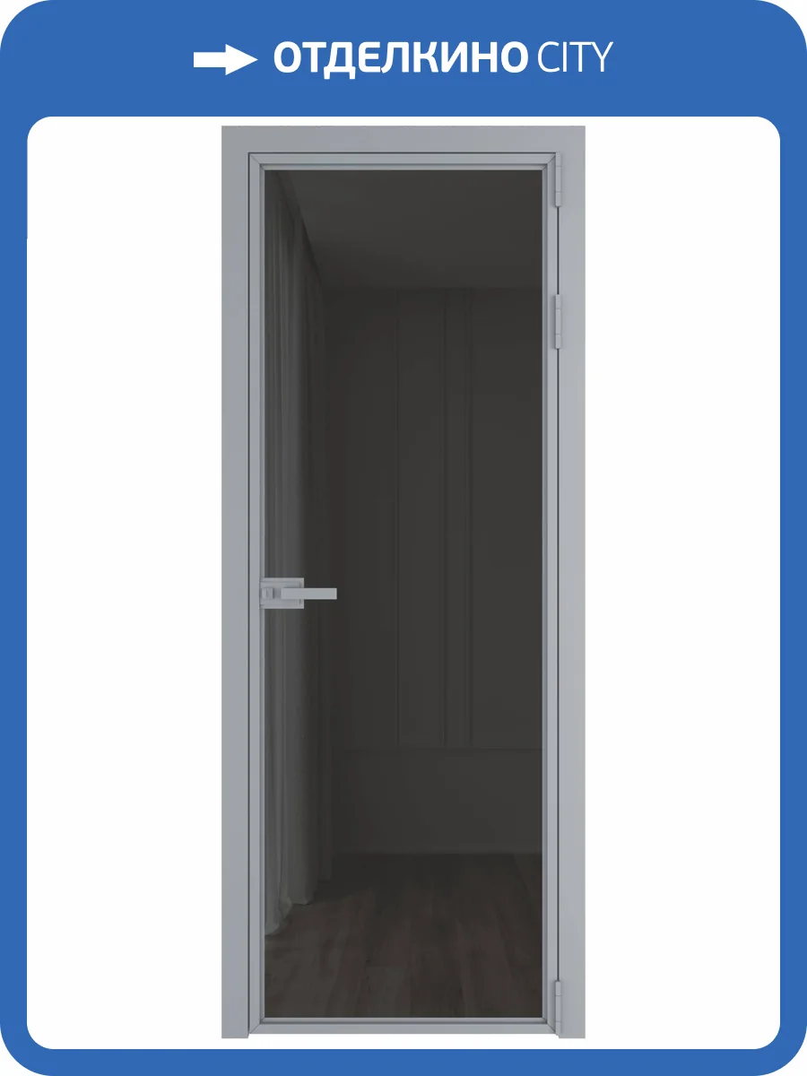 Межкомнатная дверь Profil Doors 1 AX цвет профиля Серебро, стекло безопасное 6 мм тонированное 700x2000 фото 2