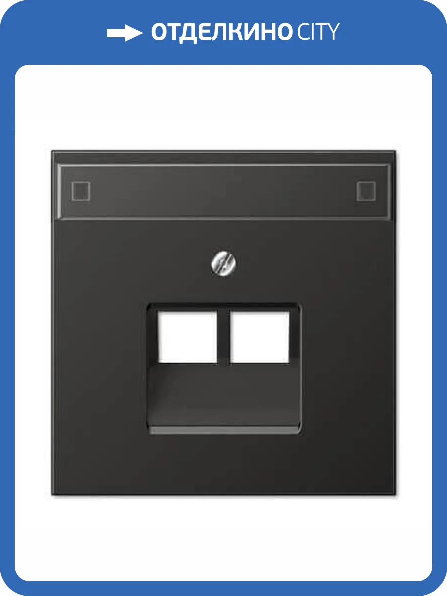 Накладка 2-ой наклонной телефонной/компьютерной розетки с полем для надписи Jung LS 990 антрацит AL2969-2NAUAAN фото 2