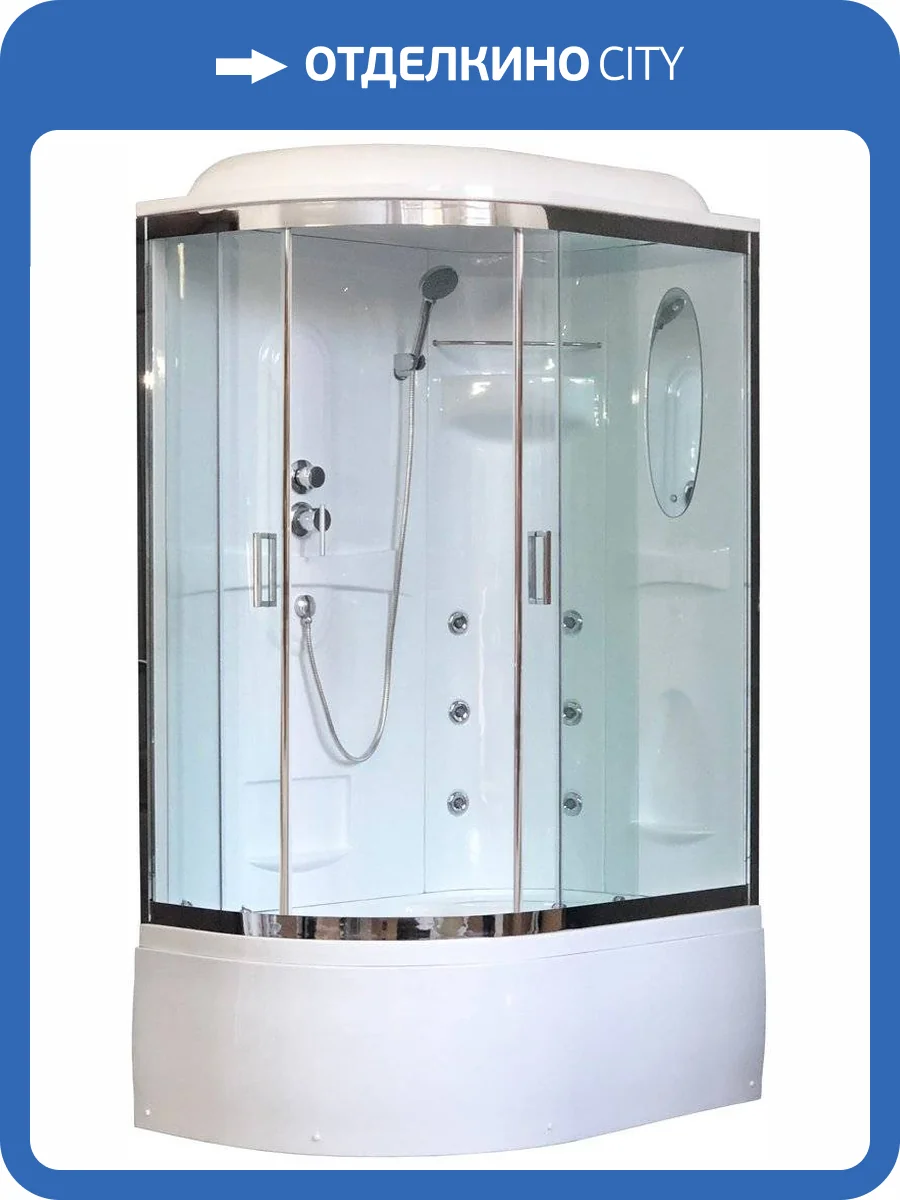 Душевая кабина Royal Bath RB8120BK2-T-CH-R с высоким поддоном, с сиденьем фото 5