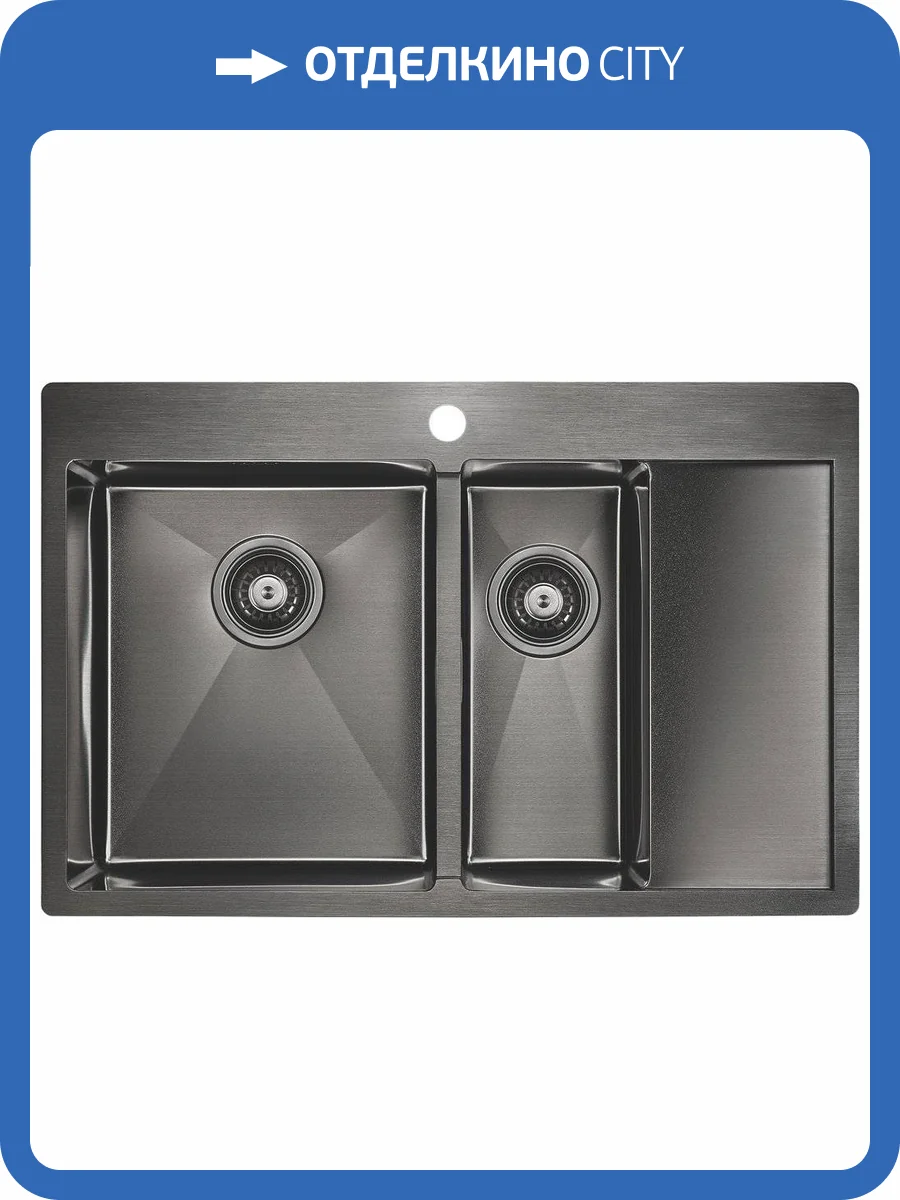 Мойка кухонная Paulmark Liga PM227851-GML вороненая сталь L фото 4