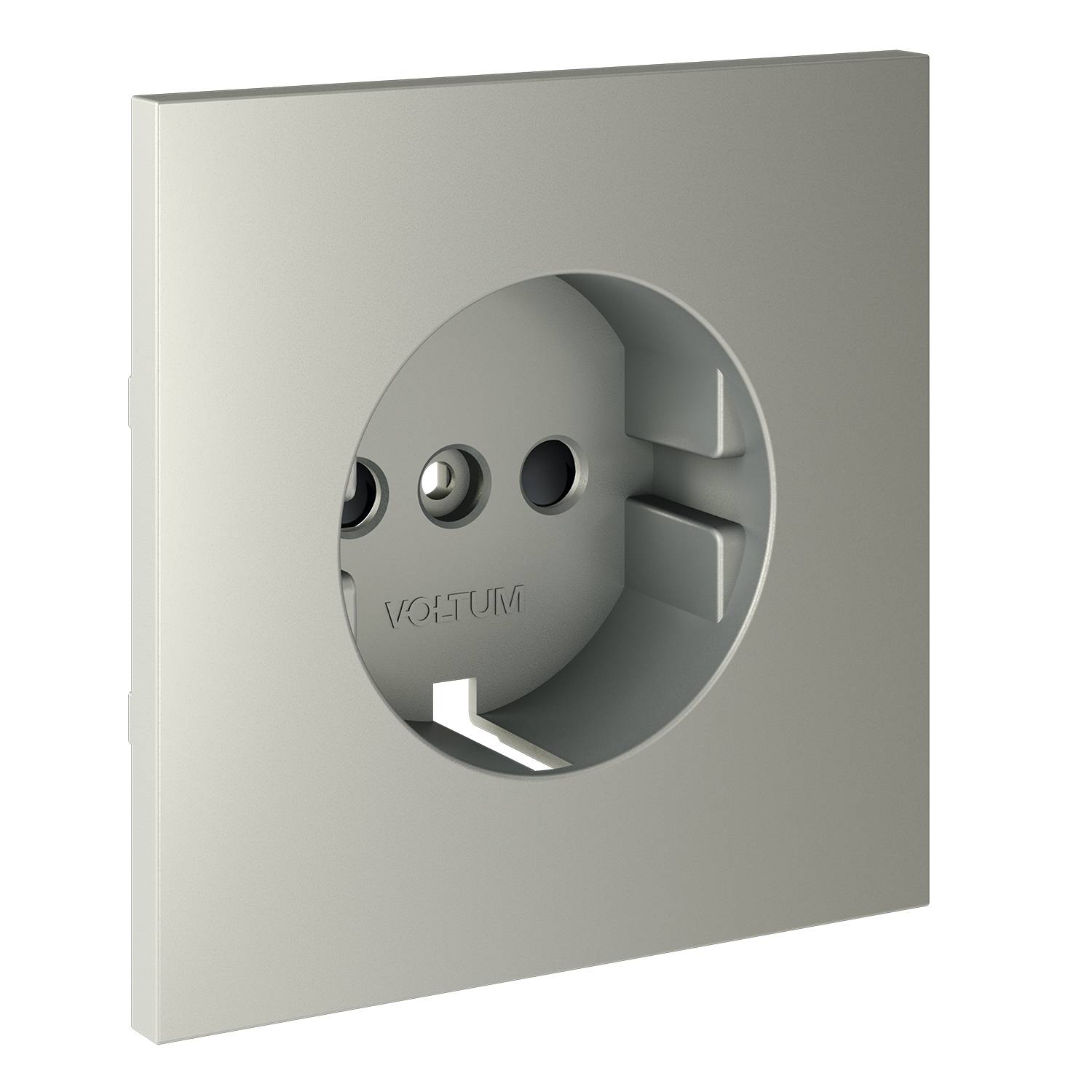 Лицевая панель для розетки с заземлением и шторками Voltum S70 VLS000705 сталь