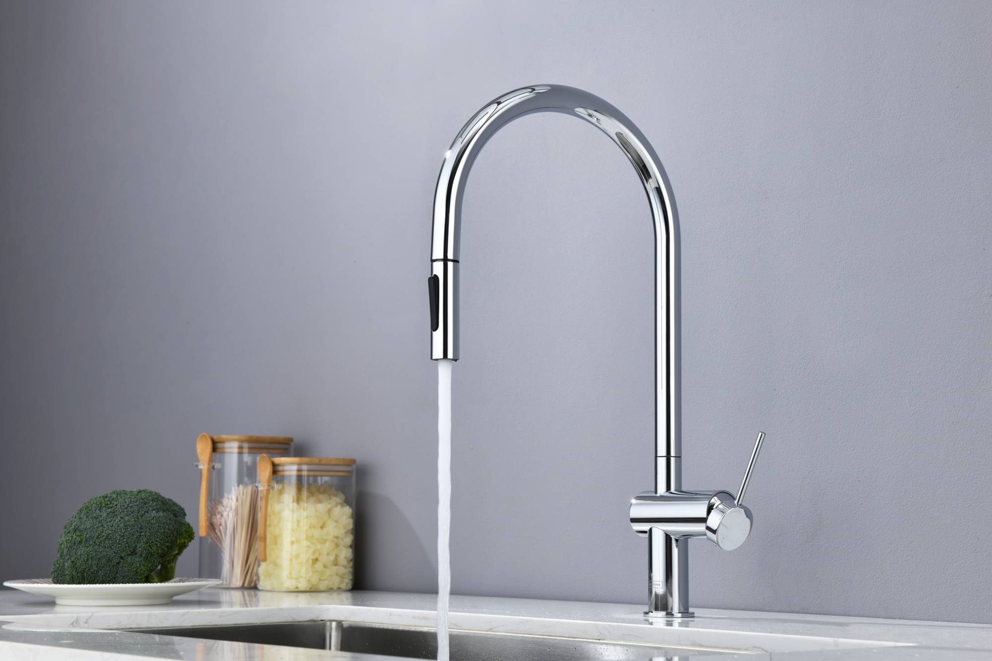 Смеситель для кухни AQUAme Cucina AQM9901CR с выдвижным изливом, хром фото 13