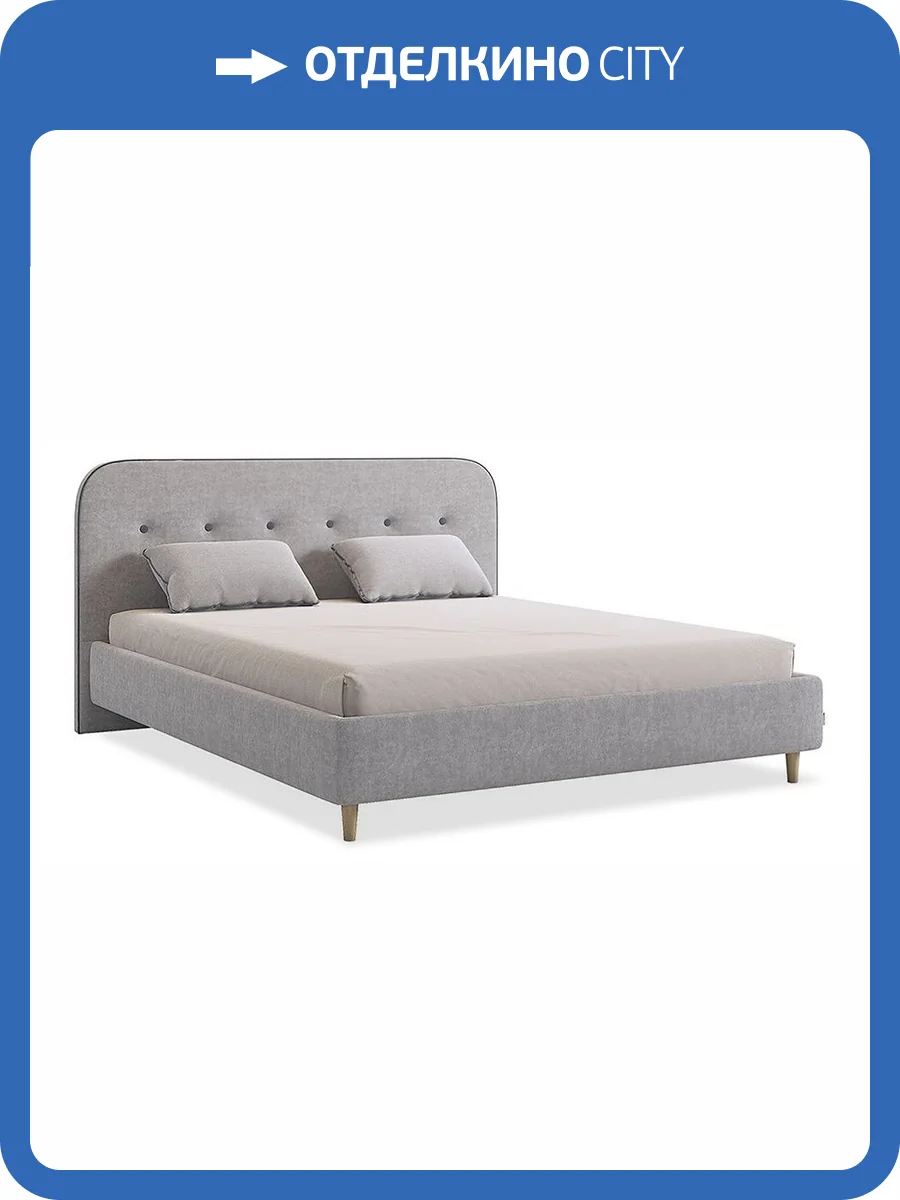 Кровать двухспальная Mebelson Лео KM1.6-19.2350 галька/графит фото 9