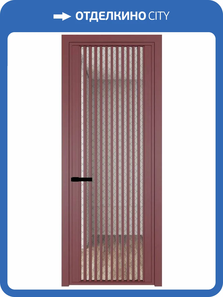 Межкомнатная дверь Profil Doors 3 AGP цвет профиля Красный антрацит, стекло безопасное 6 мм ромб черный 600x2000 фото 2