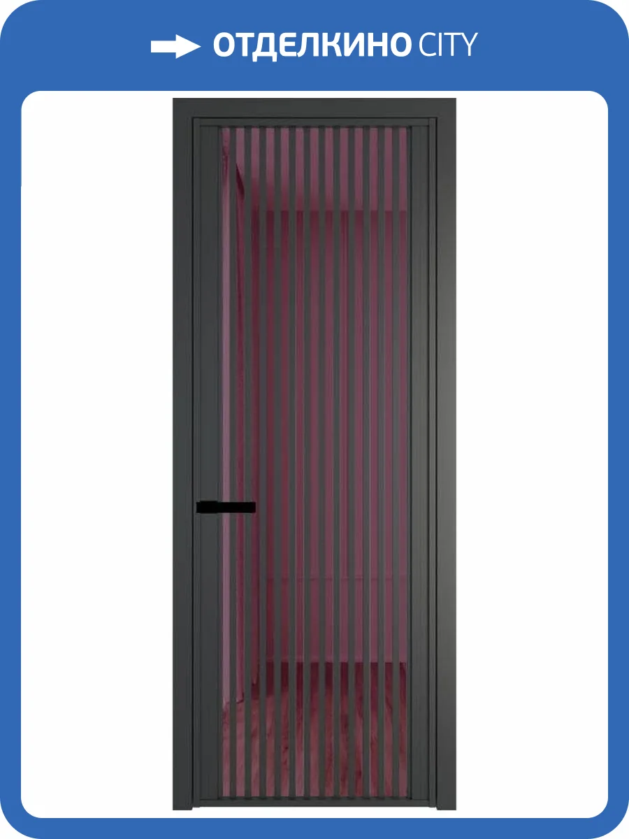 Межкомнатная дверь Profil Doors 3 AGP цвет профиля Серая ночь, стекло безопасное 6 мм фиолетовое шпион 600x2000 фото 2